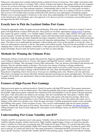 Luckiest  Internet  Slots  Video Game -  Finding Out the  Best Jackpot Experienc