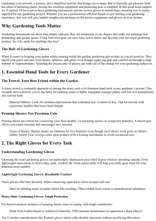 10 Must-Have Gardening Tools and the Right Gloves to Match