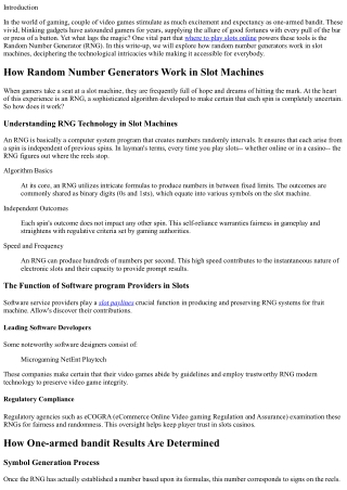 Just How Arbitrary Number Generators Work in Slot Machines