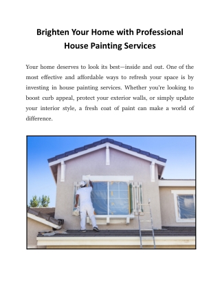 Choosing the Right Colors with House Painting Services