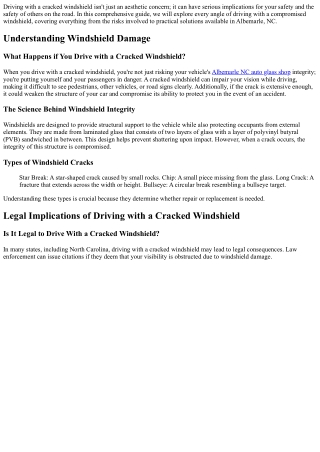 What Happens if You Drive with a Cracked Windshield?