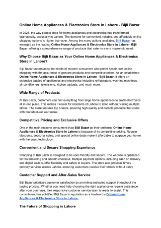 Online Home Appliances & Electronics Store in Lahore - Bijli Bazar (1)