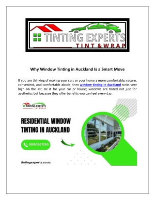 Why Window Tinting in Auckland Is a Smart Move
