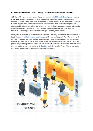 Creative Exhibition Stall Design Solutions by Future Nirman