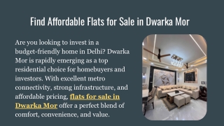 Find Affordable Flats for Sale in Dwarka Mor (1)