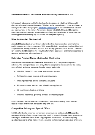 Almadad Electronics – Your Trusted Source for Quality Electronics in 2025