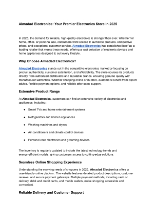 Almadad Electronics_ Your Premier Electronics Store in 2025