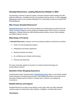 Almadad Electronics_ Leading Electronics Retailer in 2025