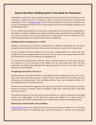 Beyond the Noise Building Systems That Speak for Themselves