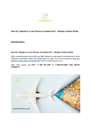 How Do I Speak to a Live Person at Iceland Air_ - Simple Contact Guide