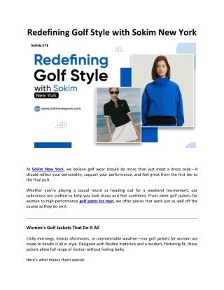 Redefining Golf Style with Sokim New York