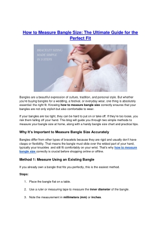 How to Measure Bangle Size - The Ultimate Guide for the Perfect Fit