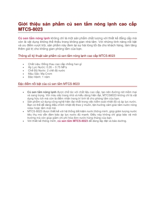 Củ Sen Tắm Nóng Lạnh Cao Cấp MTCS-8023