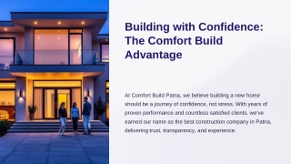 Why Building with Comfort Build Means Building with Confidence.