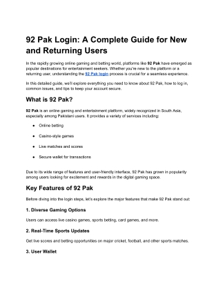 92 Pak Login_ A Complete Guide for New and Returning Users