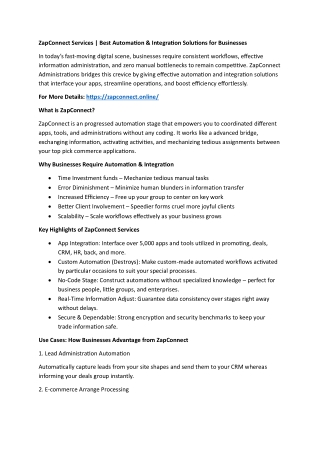 ZapConnect Services | Best Automation & Integration Solutions for Businesses