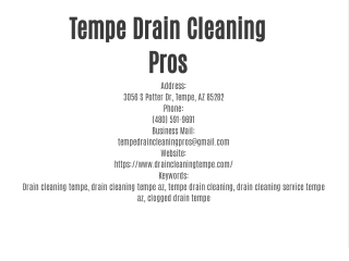 Tempe Drain Cleaning Pros