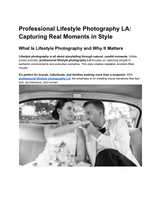 Professional Lifestyle Photography LA_ Capturing Real Moments in Style
