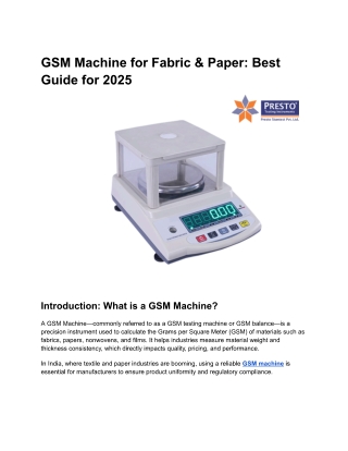 GSM Machine for Fabric & Paper Best Guide for 2025