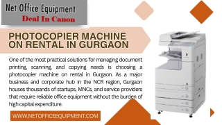 Photocopier Machine on Rental in Gurgaon Supporting Cost- Effective Business Operations