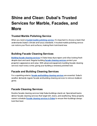 Shine and Clean_ Dubai’s Trusted Services for Marble, Facades, and More