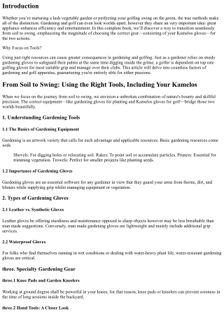From Soil to Swing: Using the Right Tools, Including Your Kamelos