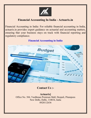 Financial Accounting In India - Actuarix.in
