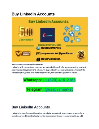 Top 10 WerkPlace To Buy LinkedIn Accounts in 2025