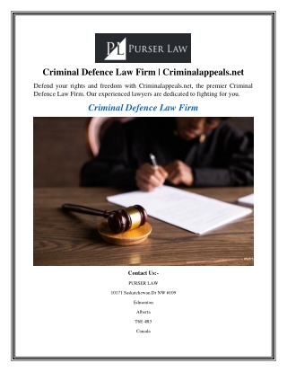 Criminal Defence Law Firm Criminalappeals.net