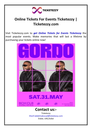 Online Tickets For Events Ticketezzy | Ticketezzy.com