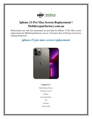 Iphone 13 Pro Max Screen Replacement Mobilerepairfactory.com.au