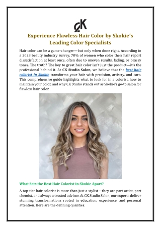 Experience Flawless Hair Color by Skokie’s Leading Color Specialists