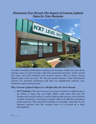 Illuminate Your Brand The Impact of Custom Lighted Signs for Your Business