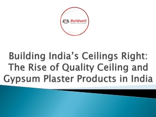 Building India’s Ceilings Right The Rise of Quality Ceiling and Gypsum Plaster Products in India