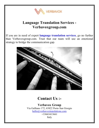 Language Translation Services - Verbavoxgroup.com