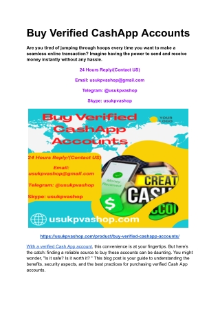 Buy Verified CashApp Accounts