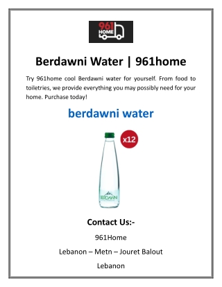 Berdawni Water