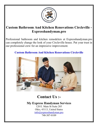 Custom Bathroom And Kitchen Renovations Circleville - Expresshandyman.pro