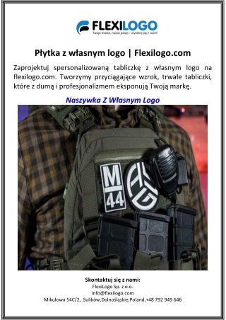 Płytka z własnym logo | Flexilogo.com