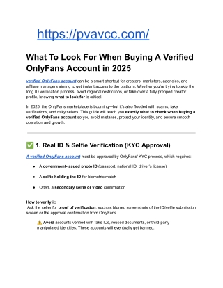 What To Look For When Buying A Verified OnlyFans Account in 2025