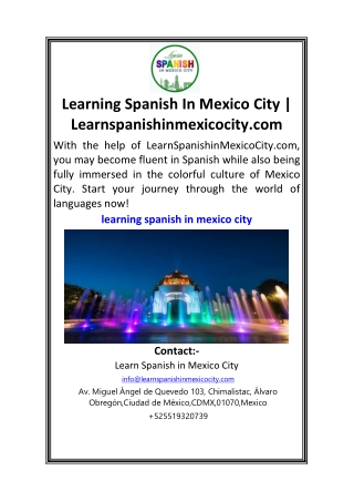 Learning Spanish In Mexico City Learnspanishinmexicocity.com