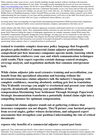 Just How a Professional Insurance Adjuster Can Save Your Business Time, Money, a
