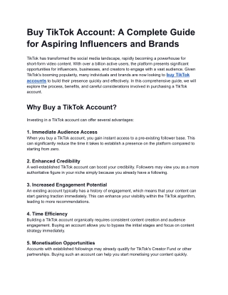 Buy TikTok Account_ A Complete Guide for Aspiring Influencers and Brands