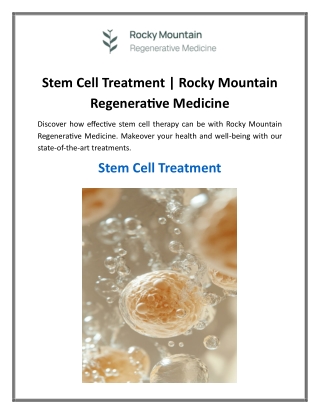 Stem Cell Treatment