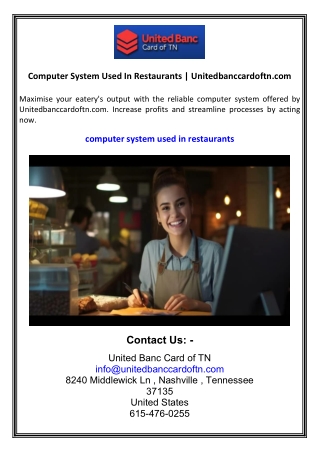 Computer System Used In Restaurants  Unitedbanccardoftn.com