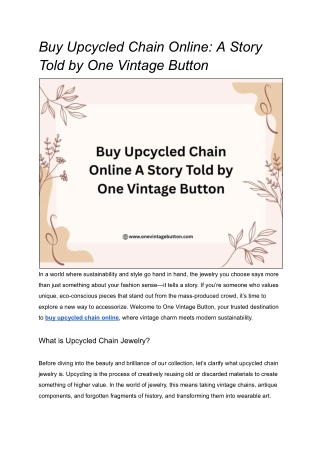 Buy Upcycled Chains Online