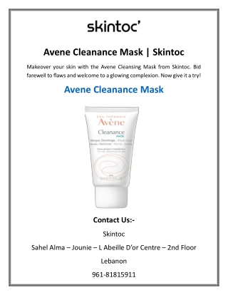 Avene Cleanance Mask