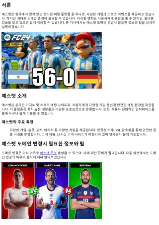 예스벳 도메인 변경시 필요한 정보와 팁