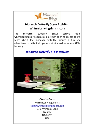 Monarch Butterfly Stem Activity Whimsicalwingsfarms