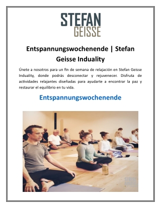 Entspannungswochenende